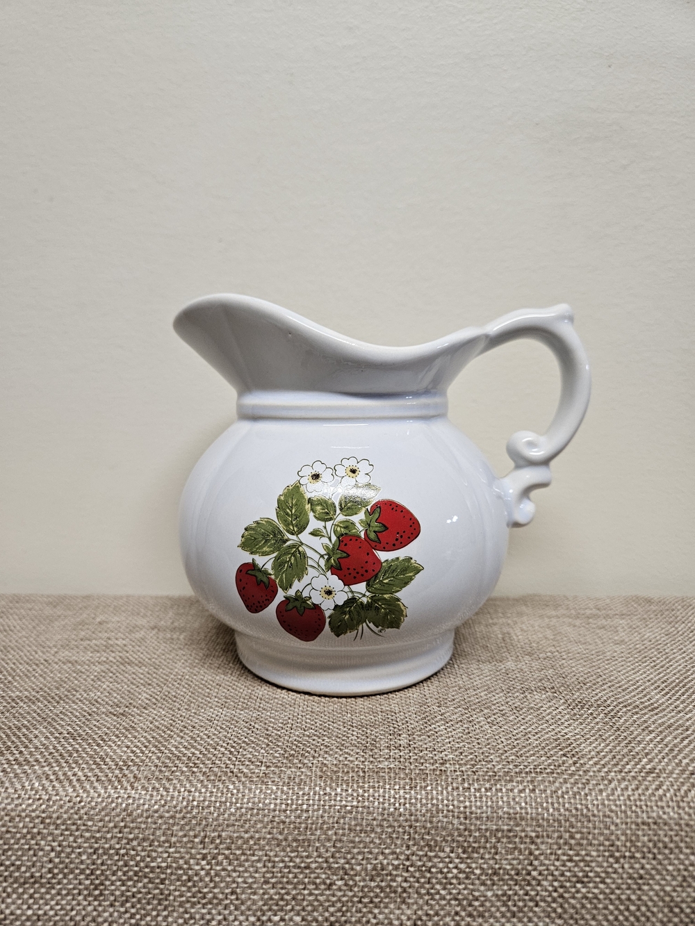 Vintage Ceramic McCoy Pottery Strawberry - Country Style Serving Pitcher
